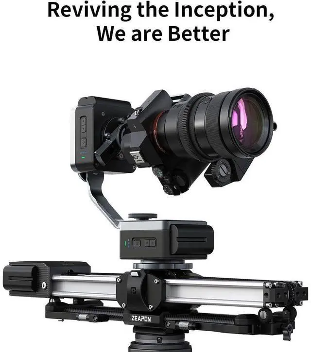Alt view image 4 of 7 - ZEAPON [Official] PONS PT Motorized Pan Head 2-axis Gimbal Stabilizer for Zeapon Camera Slider 360 Degree Shooting with Hidden 1/4 & 3/8 Screw Cap