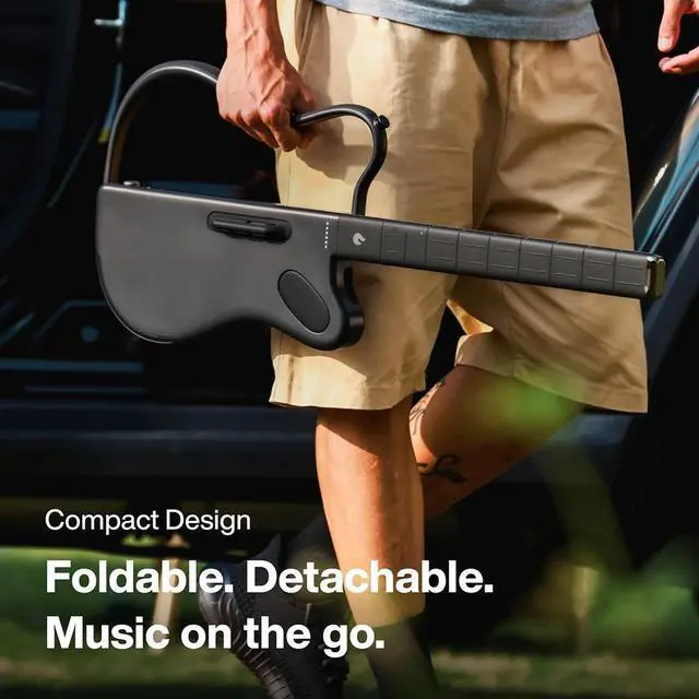 Alt view image 7 of 7 - LAVA GENIE Stringless Guitar with Travel Case Black