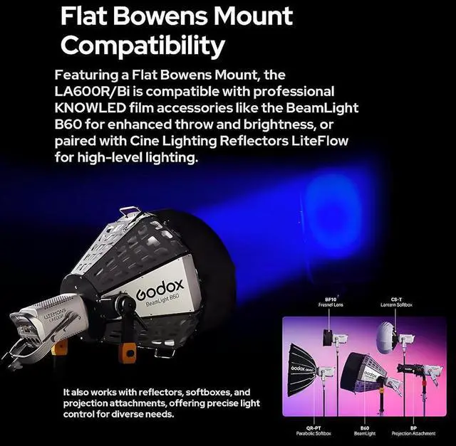 Alt view image 6 of 7 - Godox Litemons LA600Bi Bi-Color LED Light (Black)