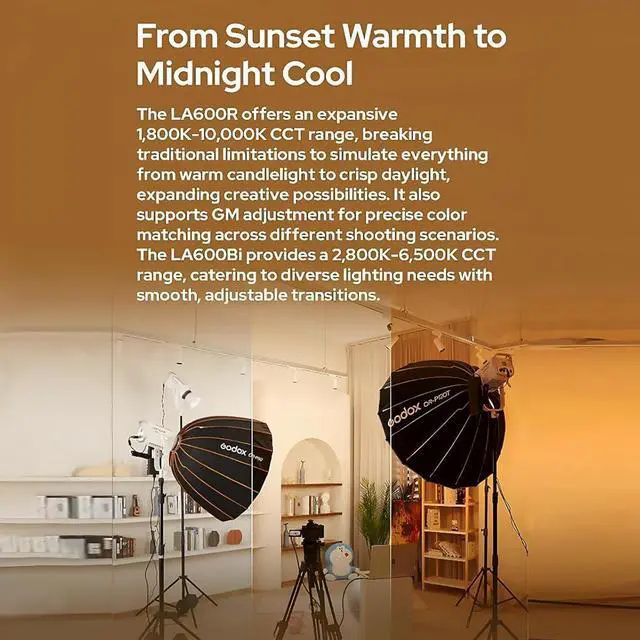 Alt view image 7 of 7 - Godox Litemons LA600Bi Bi-Color LED Light (Black)