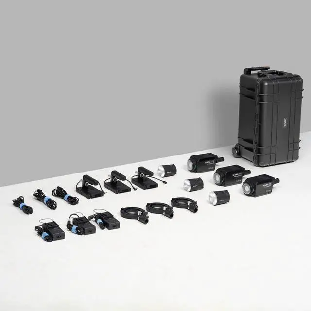 Alt view image 2 of 11 - Nanlite Forza 60CR RGBLAC LED Spotlight with CRMX (3-Light Kit)