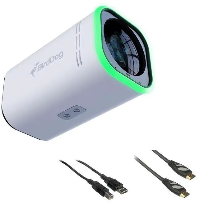 Main image of BirdDog MAKI Ultra Box Camera with 12x Zoom (White) Bundle with 6' HDMI Cable and 6ft USB 2.0 Cable