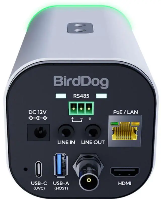 Alt view image 6 of 7 - BirdDog MAKI Ultra 4K Box Camera with 20x Zoom (White) Bundle with 6' HDMI Cable and 6ft USB 2.0 Cable