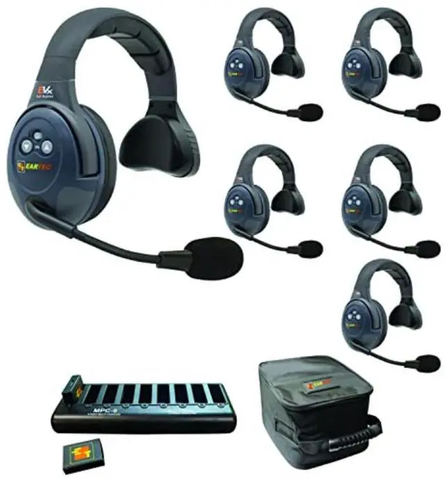 Main image of Eartec EVADE EVX6S Light-Industrial Full-Duplex Wireless Intercom System with 6 Single-Ear Headsets (2.4 GHz)