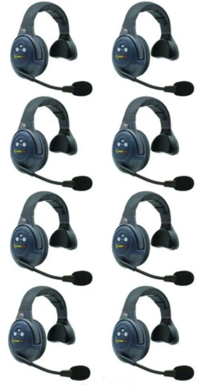 Alt view image 2 of 3 - Eartec EVADE EVX8S Light-Industrial Full-Duplex Wireless Intercom System with 8 Single-Ear Headsets (2.4 GHz)