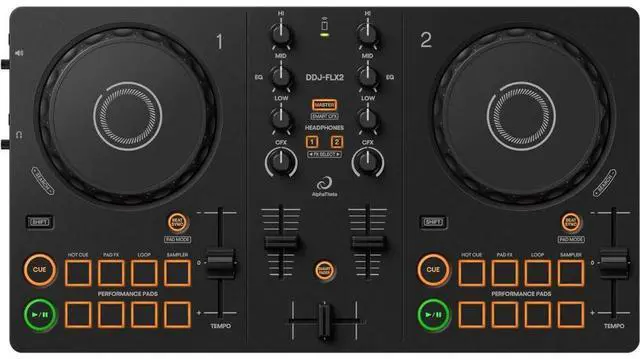Alt view image 2 of 7 - Pioneer DJ AlphaTheta DDJ-FLX2 DJ Controller for rekordbox, Serato DJ Lite, and djay Bundle with Headliner Covina DJ Controller Stand