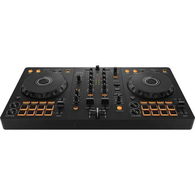 Alt view image 3 of 7 - Pioneer DJ DDJ-FLX4 Portable 2-Channel rekordbox DJ and Serato Controller (Graphite) Bundle with Headliner Covina DJ Controller Stand