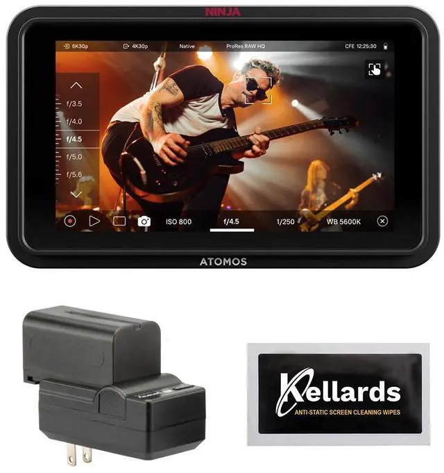 Main image of Atomos Ninja RAW: ProRes/ProRes RAW monitor-recorder with camera control for HDMI & mirrorless cameras Bundle with NP-F770 4400mAh Batteries, Compact Chargers Kit and Cleaning Cloth (5-Pack)