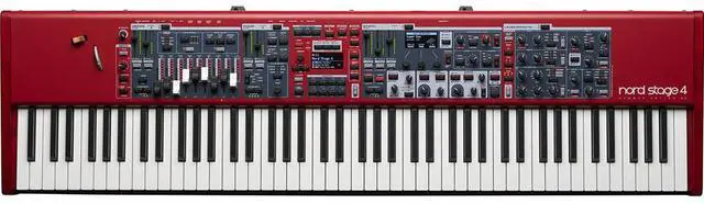 Alt view image 2 of 7 - Nord Stage 4 88-Key Fully-Weighted Keyboard Bundle with Ultimate Support APEX AX-48 Pro Plus Portable Column Keyboard Stand and Kellards MID-P10T Pro MIDI to MIDI Cable 10' (Pair)