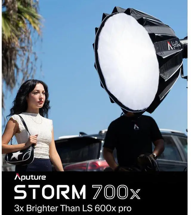 Alt view image 3 of 7 - Aputure Storm 700x Video Light,700W Compact COB Light DMX/APP Control 0.1-100% Stepless Dimming CRI/TLCI 95+ CCT 2,500K-10,000K IP65 for Studio Photography,Film,YouTube,Key Light (Storm 700x)