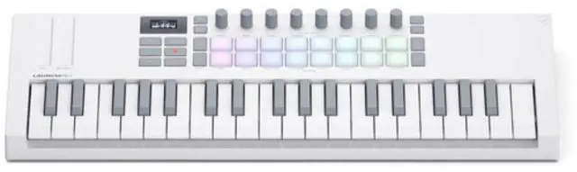 Alt view image 2 of 7 - Novation Launchkey Mini 37 MK4 USB MIDI Keyboard Controller (White, 37 Mini Keys)