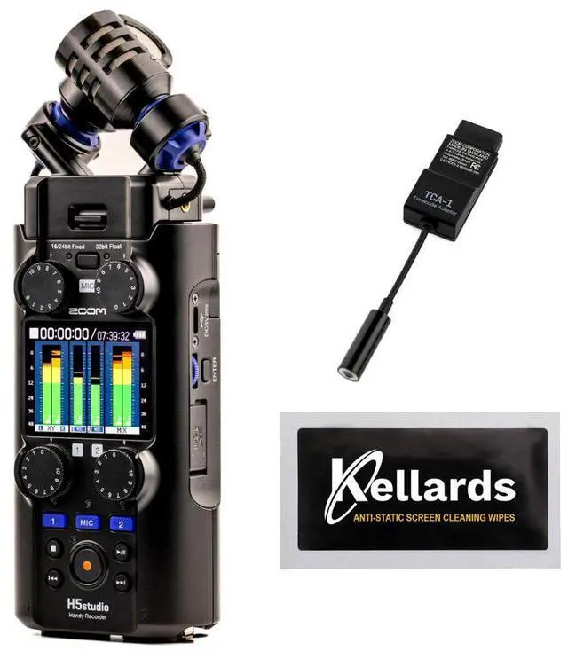 Main image of Zoom H5studio Handy Recorder with 32-Bit Float Bundle with Zoom TCA-1 Timecode Adapter, Screen cleaning cloth (5-Pack)