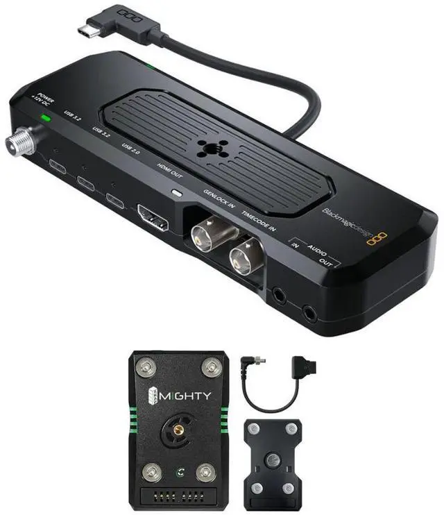 Main image of Blackmagic Design Camera ProDock Bundle with Core SWX SNAP Mighty-i 45Wh Stackable Battery Kit with Snap-QRL Plate & P-Tap to Locking DC Cable