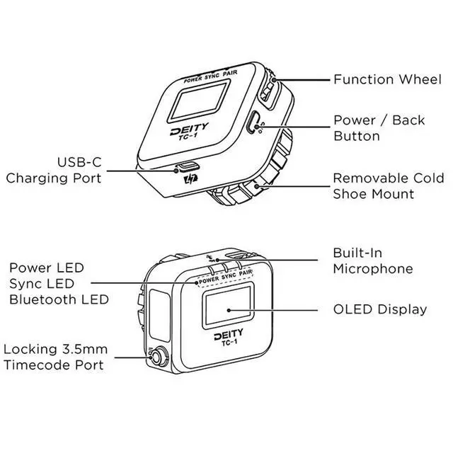 Alt view image 5 of 7 - Deity Microphones TC-1 Wireless Timecode Generator Box (Bluetooth, 2.4 GHz)