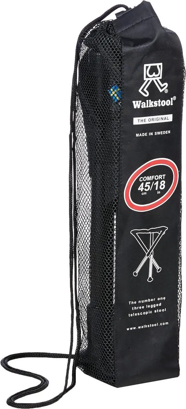Alt view image 6 of 7 - Walkstool Comfort L, 18" High Large Portable Tripod Stool, Supports up to 440 Bundle with Walkstool - Reinforcement Strap Steady - Featable with Camping Stool Comfort Models - Black Color - OneSize