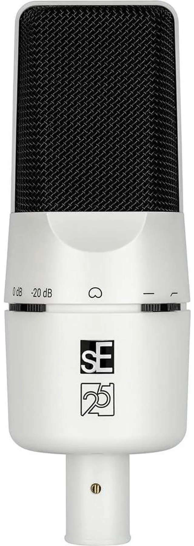 Alt view image 2 of 7 - sE Electronics X1 A Medium-Diaphragm Cardioid Condenser Microphone (White 25th Anniversary Edition) Bundle with Kellards XLR-P20T Pro 20' XLR Microphone Cable and Microphone Stand with Boom