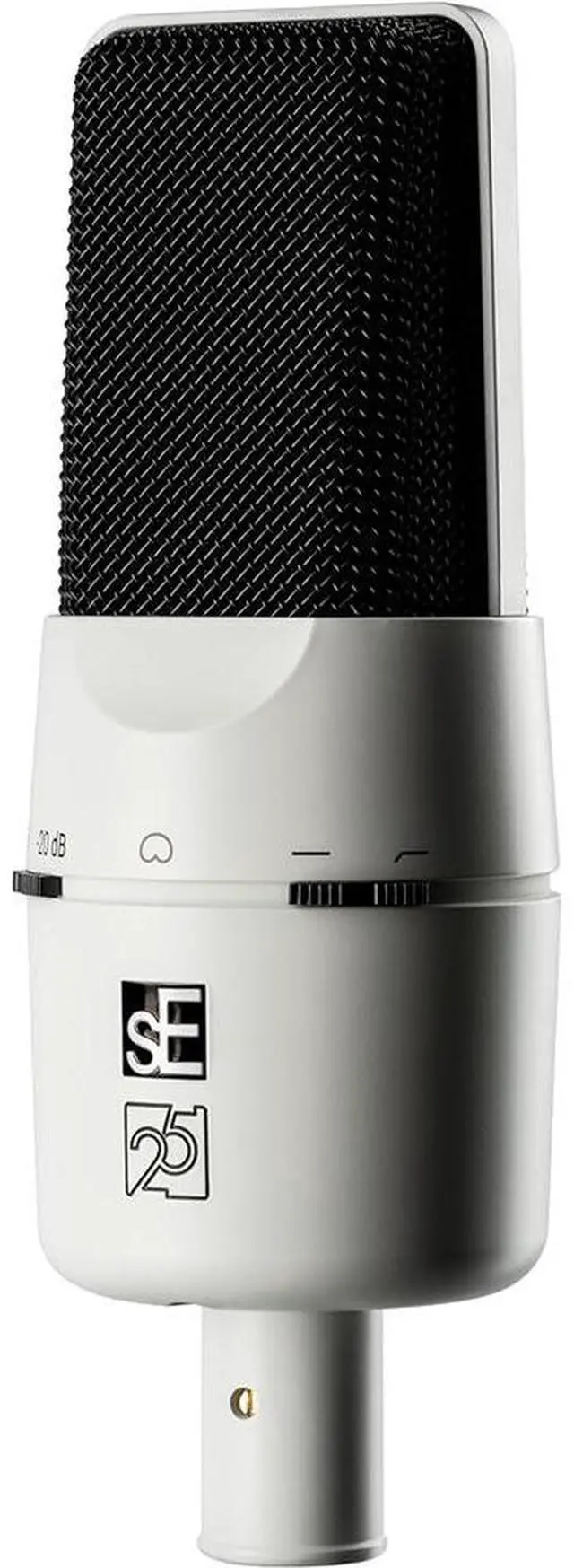 Alt view image 3 of 7 - sE Electronics X1 A Medium-Diaphragm Cardioid Condenser Microphone (White 25th Anniversary Edition) Bundle with Kellards XLR-P20T Pro 20' XLR Microphone Cable and Microphone Stand with Boom