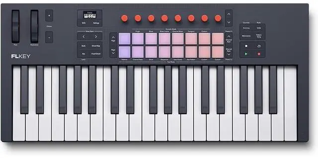 Main image of Novation FLkey 2 37 MIDI Controller Keyboard for FL Studio. Make Beats with Full-Size Keys, USB, Pitch & Mod Wheels, 16 Drum Pads, and Arpeggiator Inc. 6 Months of FL Studio