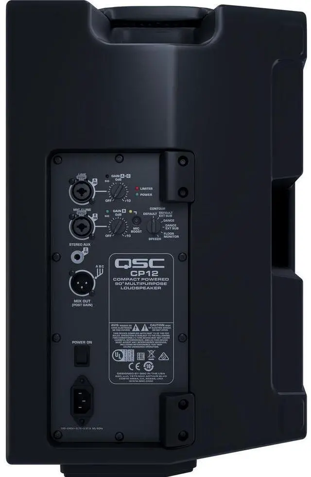 Alt view image 3 of 5 - QSC CP12 Two-Way 12" 1000W Compact Powered Loudspeaker with DSP Bundle with QSC Tote for the CP12 Compact Powered Loudspeaker
