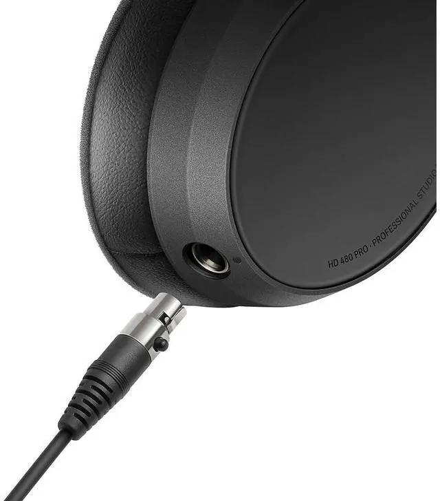 Alt view image 5 of 7 - HD 480 PRO Professional Closed-Back Studio Headphones, Black Bundle with Auray Headphone Holder With Padded Cradle, Pearstone Stereo Mini Male to Stereo Mini Female Extension Cable Black 3