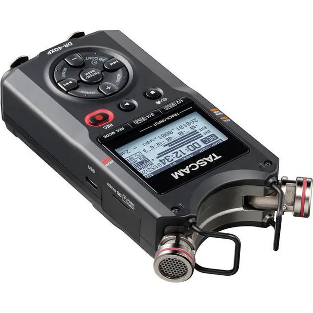 Alt view image 5 of 14 - TASCAM DR-40XP 4-Channel 32-Bit-Float Portable Field Recorder with USB-C Interface and Adjustable Mics