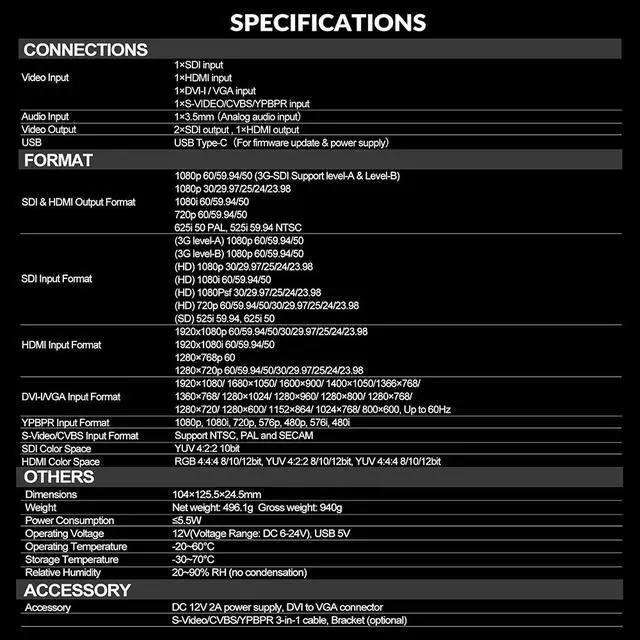Alt view image 5 of 5 - AVMATRIX SC7030 Multi-Signal to SDI/HDMI Cross Converter