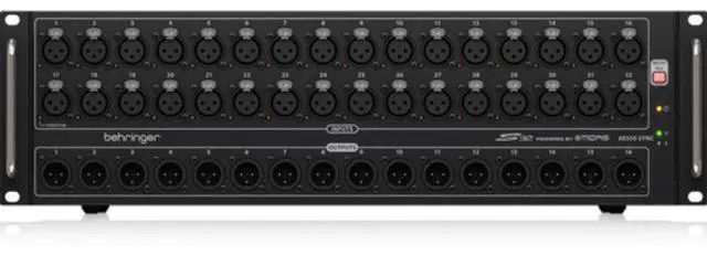 Alt view image 3 of 7 - Behringer S32 Digital I/O Stage Box Bundle with Kellards XLR-P20T Pro 20 ft XLR Microphone Cable (Pack of 4), Furman SS6B 6 Plug Surge Protector FUSS6B
