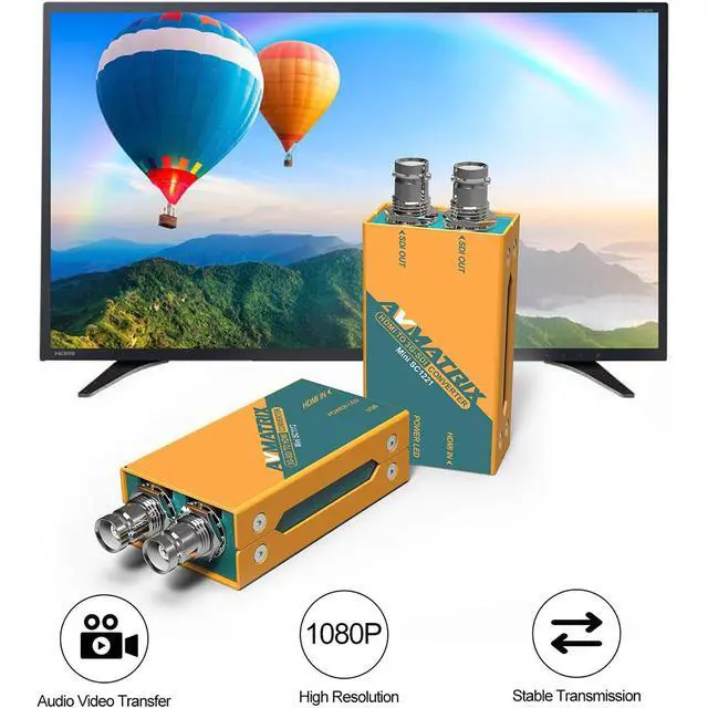 Alt view image 2 of 5 - AVMATRIX Mini SC1221 HDMI to Dual 3G-SDI Pocket-Size Broadcast Converter