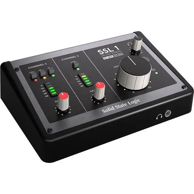 Alt view image 2 of 7 - Solid State Logic SSL 1 2x2 USB-C Audio Interface Bundle with Pop Filter, Kellards XLR-P20T Pro 20 ft XLR Microphone Cable, Polsen HPC-A30 Closed-Back Studio Monitor Headphones