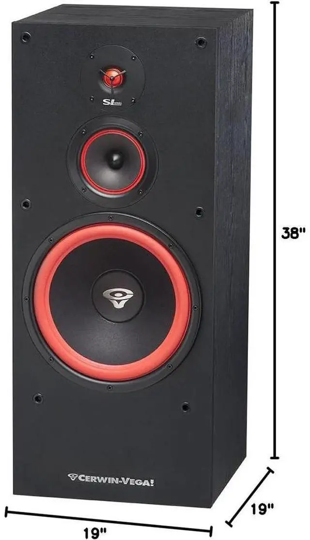 Alt view image 6 of 6 - Cerwin-Vega SL-12 12" 3-Way Floor Tower Speaker Pack of 2