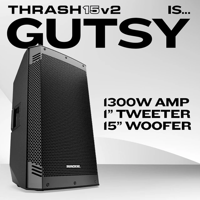 Alt view image 4 of 7 - Mackie Thrash15v2 15 1300W Loudspeaker Bundle with Stand & 2x 20' XLR Cable