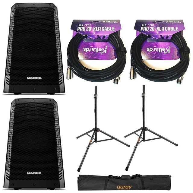 Main image of Mackie Thrash12v2 12 Loudspeaker 2x Bundle with Stand & 2x 20' XLR Cable