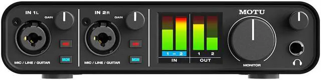 Alt view image 3 of 5 - Motu M2 2x2 USB Audio Interface with AKG Project Studio P220 Condenser Mic, HPC-A30 Studio Monitor Headphones & XLR Cable Bundle