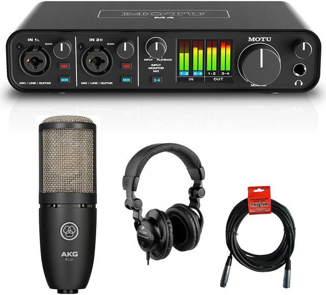 Motu M4 4x4 USB Audio Interface with AKG Project Studio P220