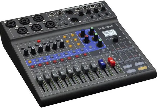 Alt view image 5 of 6 - Zoom LiveTrak L-8 Portable 8-Channel Digital Mixer/Recorder with AKG K 240 Studio Pro Headphones & XLR Cable Bundle