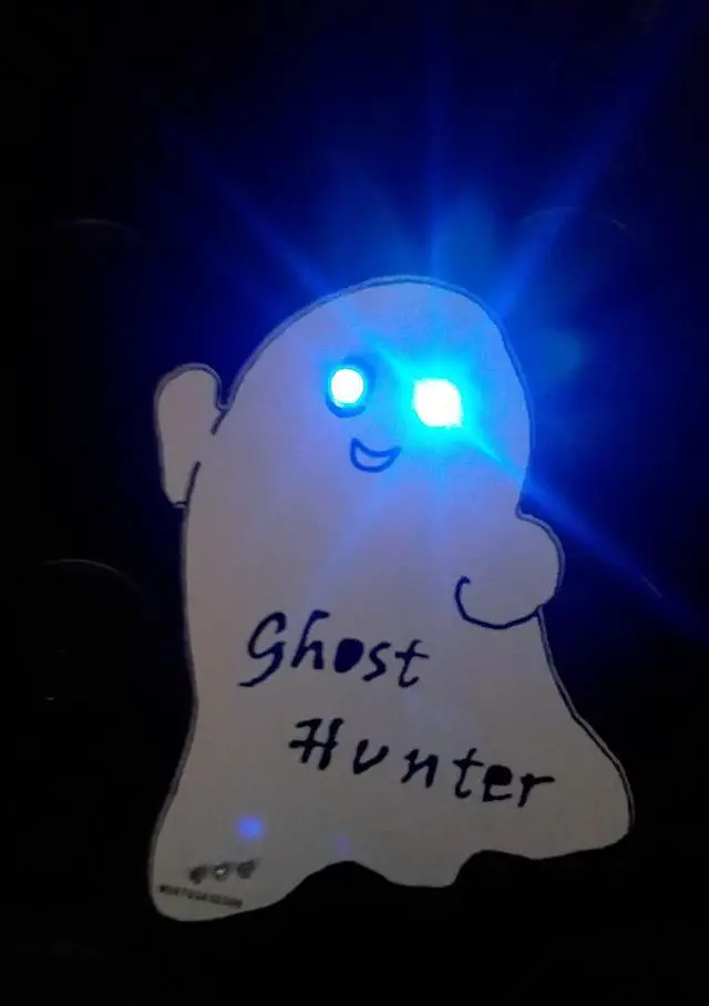 Main image of LED EYEs Lights up. Ghost Hunter Pin / Badge - "Ghost Hunter"