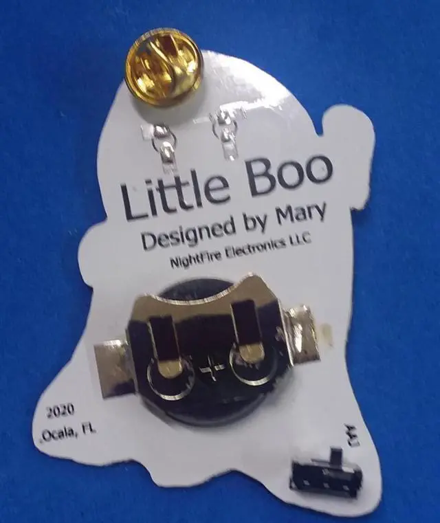 Alt view image 4 of 4 - LED EYEs Lights up. Ghost Hunter Pin / Badge - "Ghost Hunter"