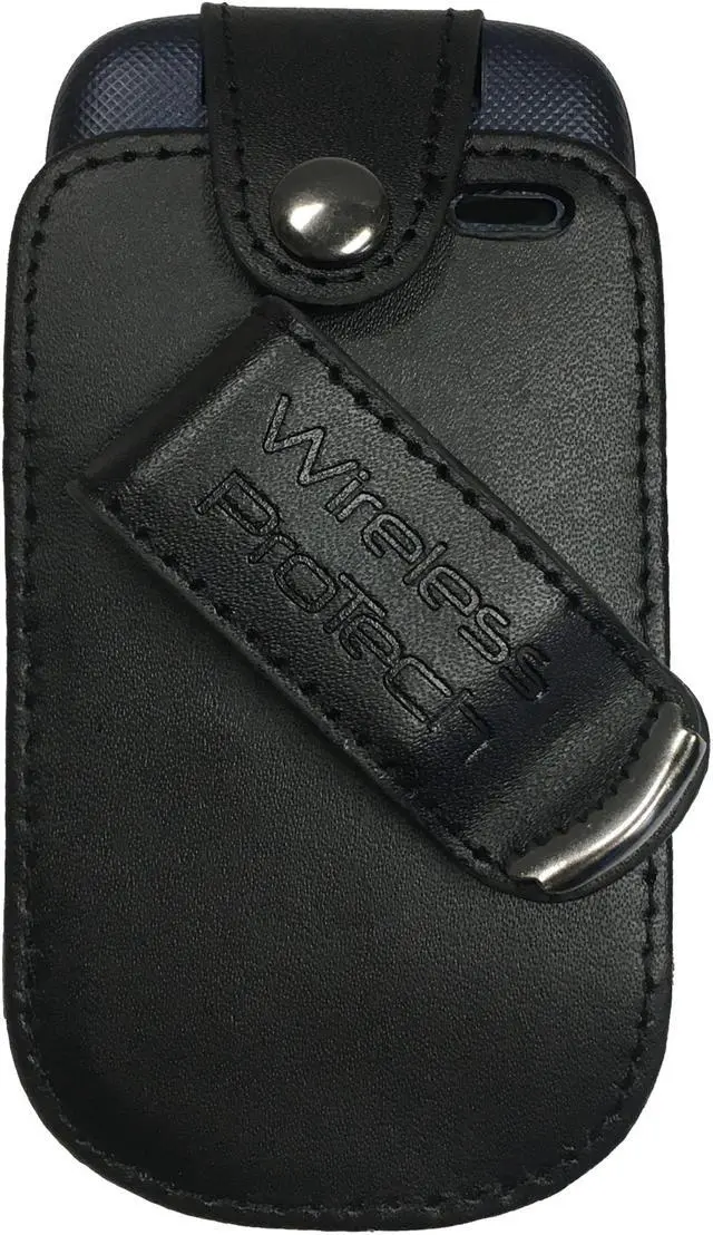 Alt view image 3 of 7 - Kyocera Cadence Case, Heavy-Duty leather Case Swivel Belt Clip for Kyocera Cadence phone S2720 by Wireless ProTECH