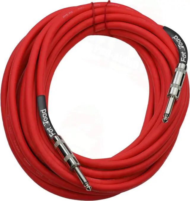 Alt view image 2 of 7 - 10 PACK - 25FT Speaker Cables by FAT TOAD | Quarter Inch 12 AWG Gauge Wire for Amp, Music Studio Recording & Stage Gear | 1/4" to 1/4 Male Jack Professional Pro Audio Red DJ Speakers PA Patch Cords
