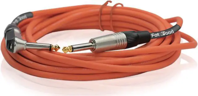 Alt view image 3 of 7 - 24 PACK - Right Angled Guitar Cables by FAT TOAD | Instrument Cords 20FT 1/4 Quarter Inch Straight-End 24GA Wires for Electric Guitar Pedal, Bass, Keyboards, Speaker Amplifier & Audio Studio Recording