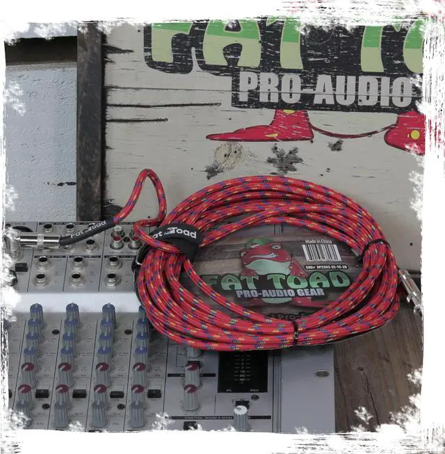 Alt view image 7 of 7 - Guitar Cords (4 Pack) Right Angle to Straight-End Instrument Cable Tweed Cloth Jacket by FAT TOAD | Braided Woven 20FT 1/4 Inch Jack TS for Electric Guitar, Bass, AMP | Shielded 20 AWG Patch Conductor