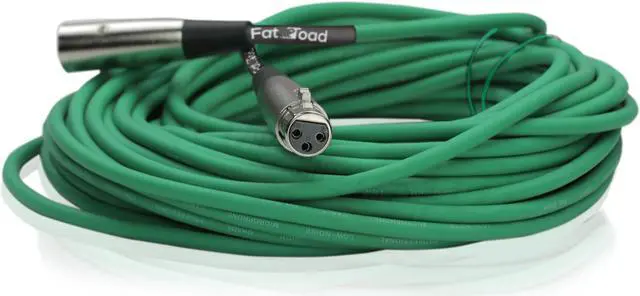 Alt view image 5 of 7 - XLR Microphone Cables (4 Pack) by FAT TOAD | 50ft Professional Pro Audio Green Mic Cord Extension Patch with Lo-Z Connector | 20 AWG Shielded Wire & Balanced for Music Recording Studio Mixer Gear