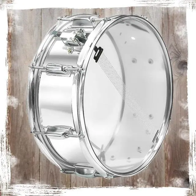 Alt view image 7 of 7 - Metal Snare Drum by GRIFFIN | 14" x 5.5" inch Steel Chrome Shell | 8 Tuning Lugs & Snare Throw Off Strainer Set | Musical Instrument Kit & Drummers Key | Marching Percussion Hardware & Drum White Head