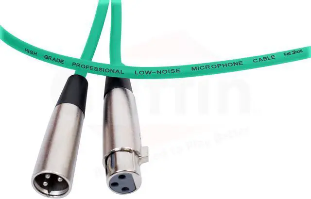 Alt view image 2 of 7 - XLR Microphone Cables (4 Pack) by FAT TOAD | 50ft Professional Pro Audio Green Mic Cord Extension Patch with Lo-Z Connector | 20 AWG Shielded Wire & Balanced for Music Recording Studio Mixer Gear