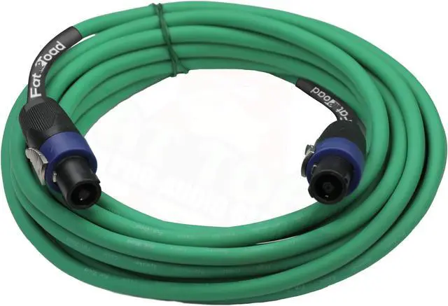 Alt view image 2 of 7 - Speakon to Speakon Cables (2 Pack) by FAT TOAD | 25ft Professional DJ Pro Audio Green Speaker PA Cord with Twist Lock Connector | 12 AWG Wire for Impeccable Studio Recording & Stage Performance Gear