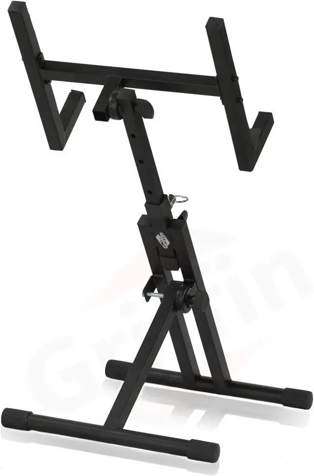 Alt view image 4 of 7 - Guitar Combo Amplifier Stand by GRIFFIN | PA Speaker Karaoke Monitor Holder | Low Profile Pro-Audio Amp Tilt Back Mount Stand | Adjustable Speaker Cabinet Stage Equipment Platform Riser & Studio Chair