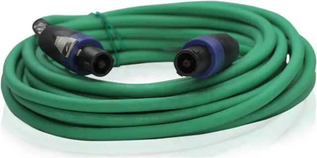 Alt view image 3 of 7 - Speakon to Speakon Cables (2 Pack) by FAT TOAD | 25ft Professional DJ Pro Audio Green Speaker PA Cord with Twist Lock Connector | 12 AWG Wire for Impeccable Studio Recording & Stage Performance Gear