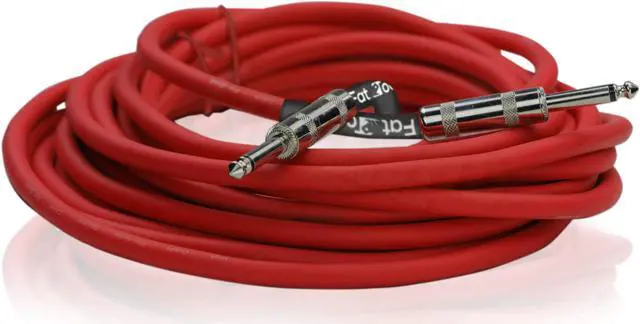 Alt view image 6 of 7 - 10 PACK - 25FT Speaker Cables by FAT TOAD | Quarter Inch 12 AWG Gauge Wire for Amp, Music Studio Recording & Stage Gear | 1/4" to 1/4 Male Jack Professional Pro Audio Red DJ Speakers PA Patch Cords