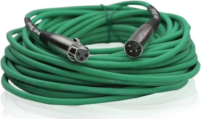 Alt view image 3 of 7 - XLR Microphone Cables (4 Pack) by FAT TOAD | 50ft Professional Pro Audio Green Mic Cord Extension Patch with Lo-Z Connector | 20 AWG Shielded Wire & Balanced for Music Recording Studio Mixer Gear