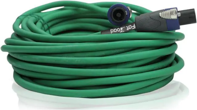 Alt view image 4 of 7 - Speakon to Speakon Cables (2 Pack) by FAT TOAD | 50ft Professional Pro Audio Green Speaker PA Cord with Twist Lock Connector | 12 AWG Wire for Impeccable Studio Recording & DJ Stage Performance Gear